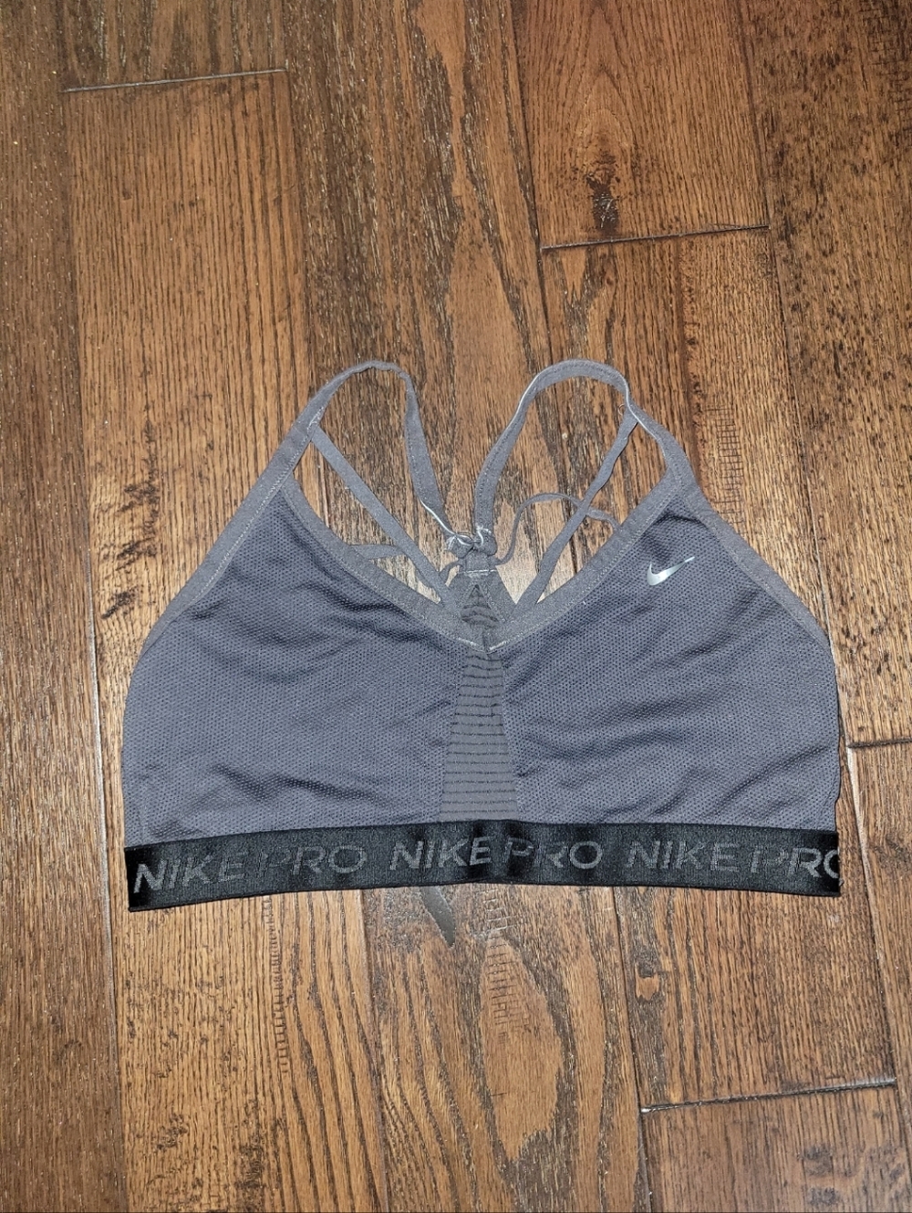 Nike Gray Strappy Sports Bra with NIKE PRO Band